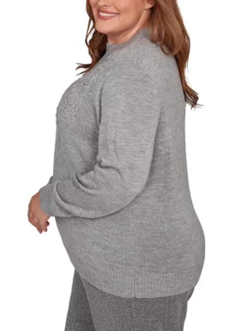 Plus Jet Setter Soutache Floral Yoke Top