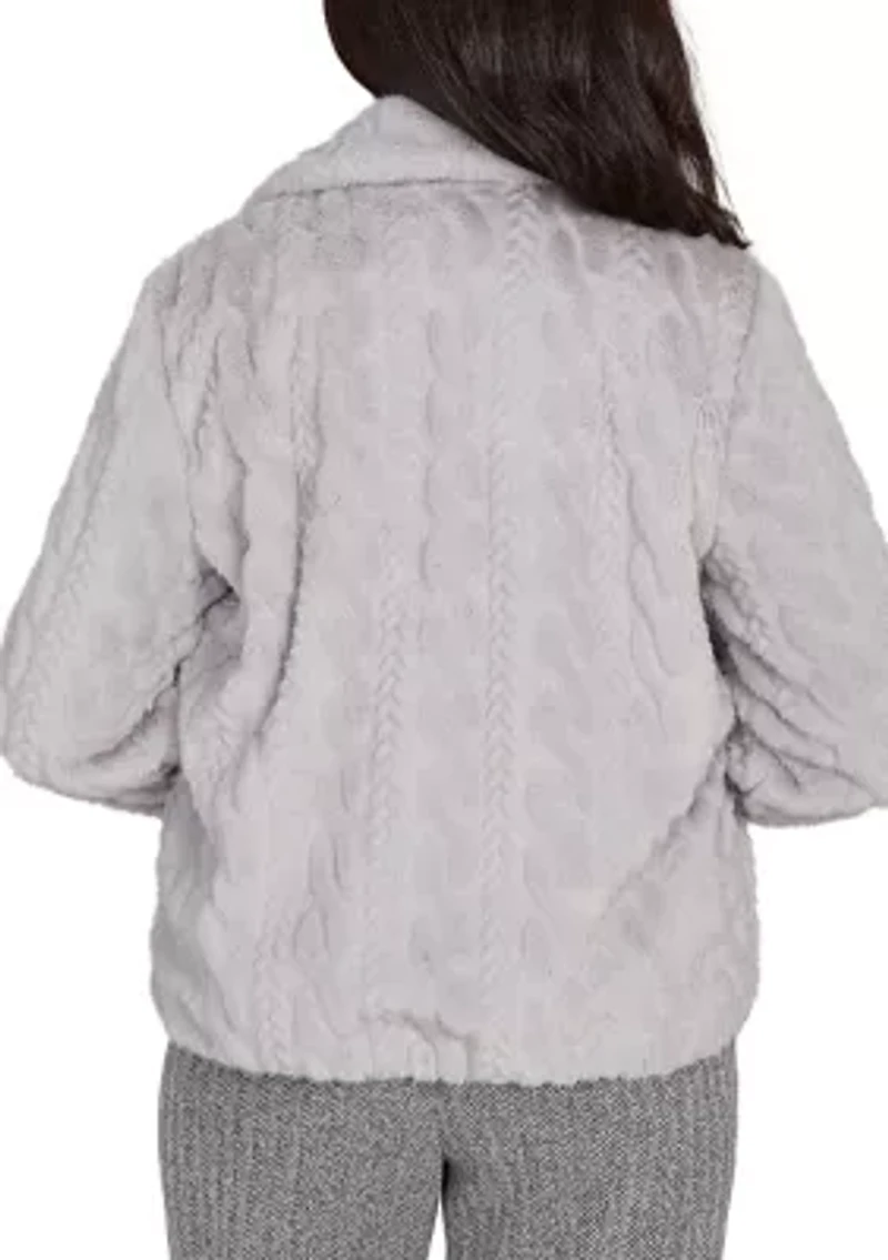 Petite Jet Setter Sculpted Faux Fur Jacket