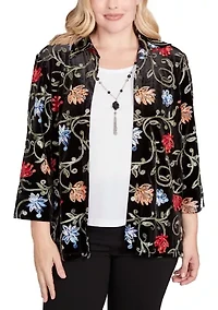 Petite Jet Setter Velvet Floral Two One Top
