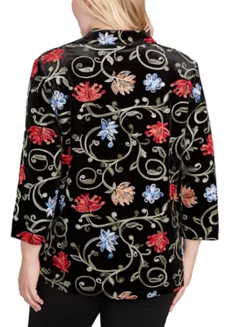 Petite Jet Setter Velvet Floral Two One Top