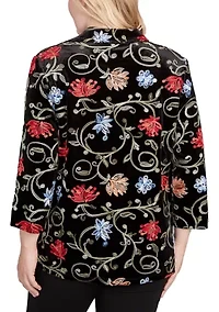 Petite Jet Setter Velvet Floral Two One Top