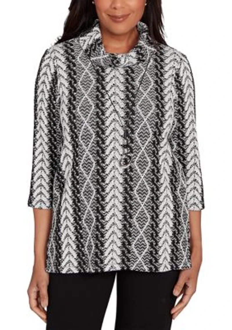 Petite Jet Setter Cable Jacquard Top