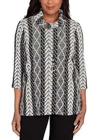 Petite Jet Setter Cable Jacquard Top