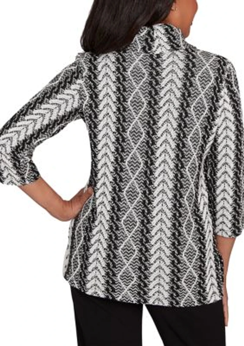 Petite Jet Setter Cable Jacquard Top