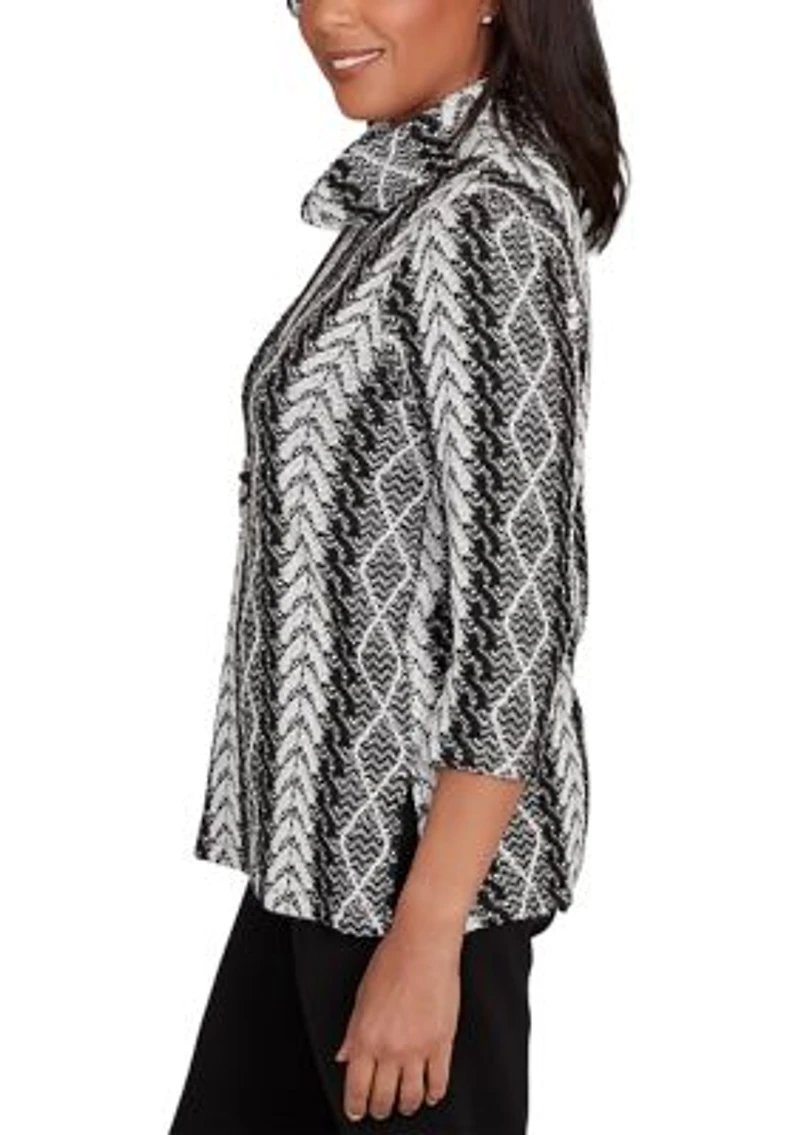 Petite Jet Setter Cable Jacquard Top