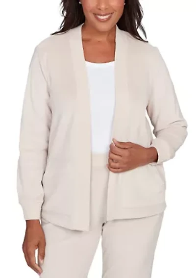 Women's Calm Luxe Cardigan with Rib Trim