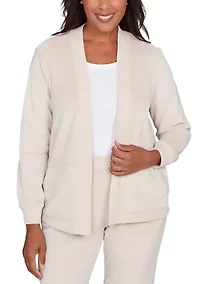 Women's Calm Luxe Cardigan with Rib Trim