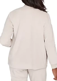 Women's Calm Luxe Cardigan with Rib Trim