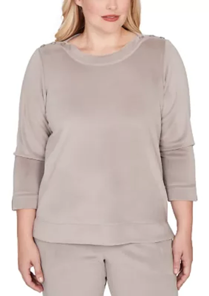 Women's Calm Luxe Shoulder Button Top