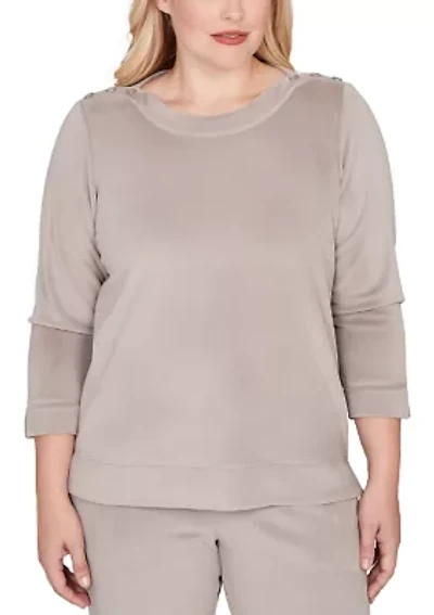 Women's Calm Luxe Shoulder Button Top