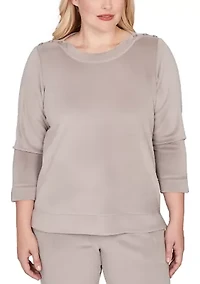 Women's Calm Luxe Shoulder Button Top