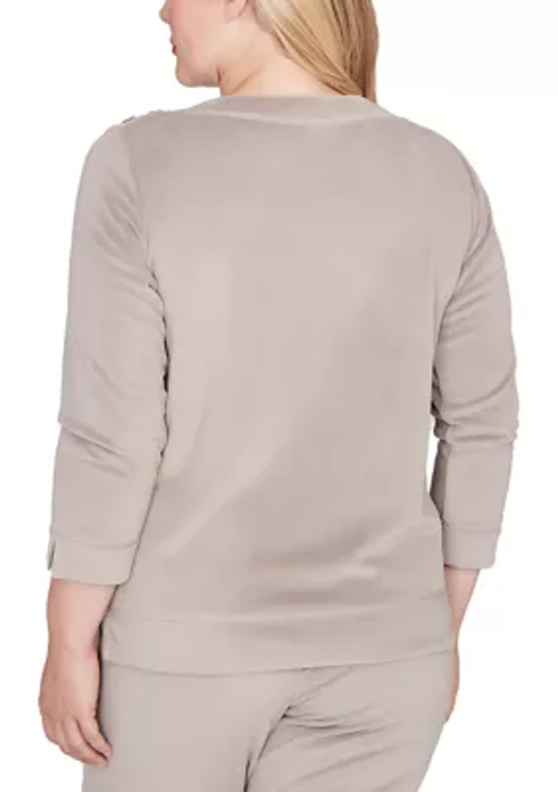 Women's Calm Luxe Shoulder Button Top