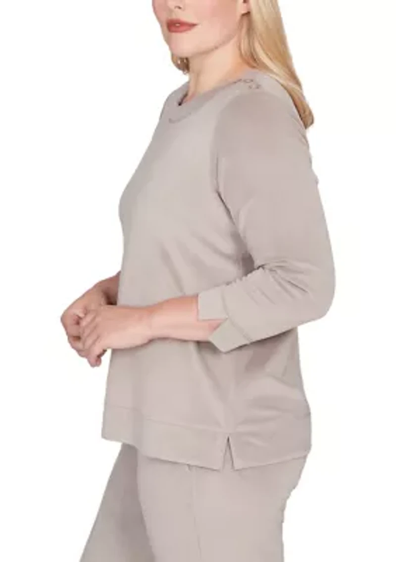 Women's Calm Luxe Shoulder Button Top