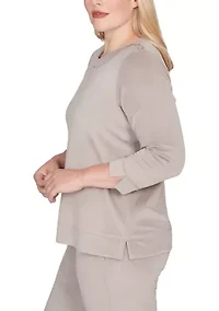 Women's Calm Luxe Shoulder Button Top