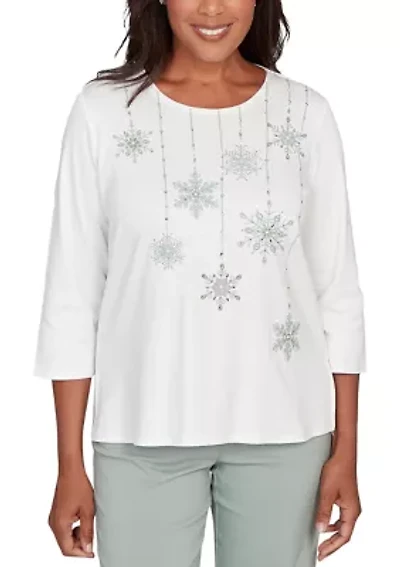 Women's Stockbridge Snowflakes Shimmer Top