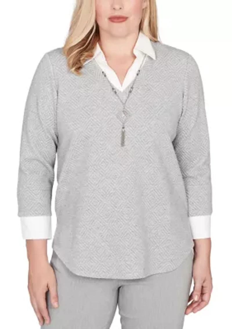 Women's Stockbridge Diamond Jacquard Two One Top