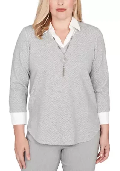 Women's Stockbridge Diamond Jacquard Two One Top