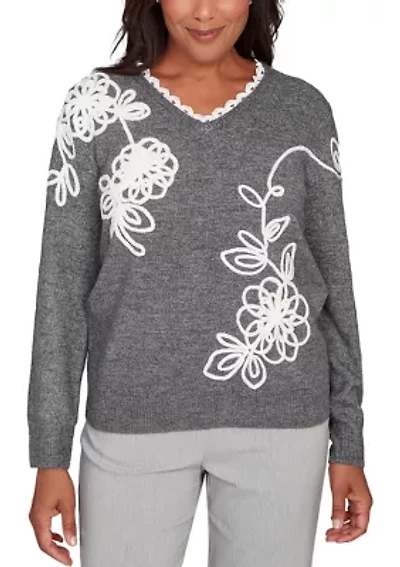 Women's Stockbridge Soutache Floral Top