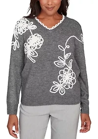 Women's Stockbridge Soutache Floral Top