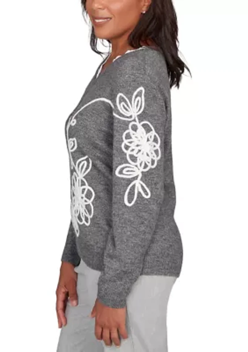 Women's Stockbridge Soutache Floral Top