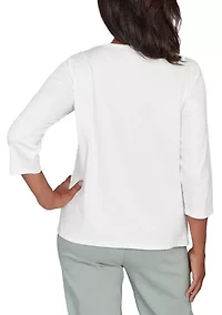 Petite Stockbridge Snowflakes Shimmer Top