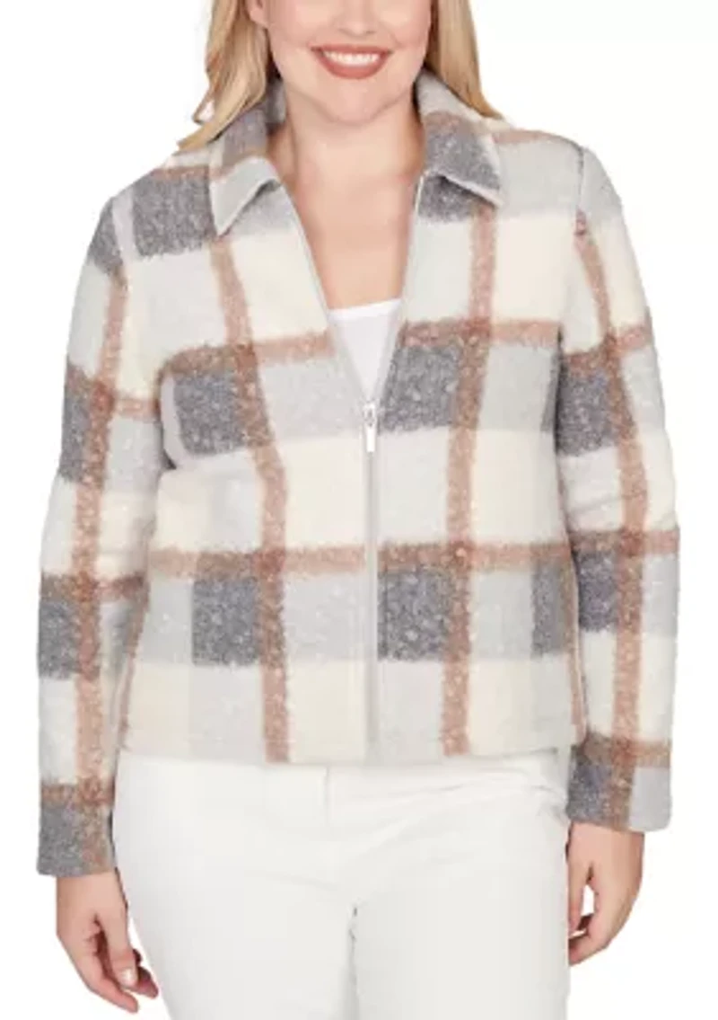 Women's Vienna Plaid Knit Boucle Jacket