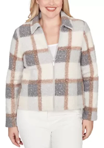 Women's Vienna Plaid Knit Boucle Jacket