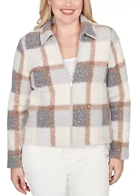 Women's Vienna Plaid Knit Boucle Jacket