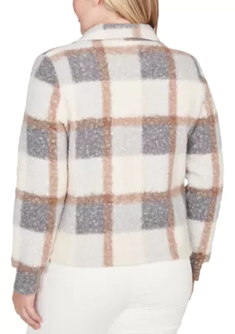 Women's Vienna Plaid Knit Boucle Jacket
