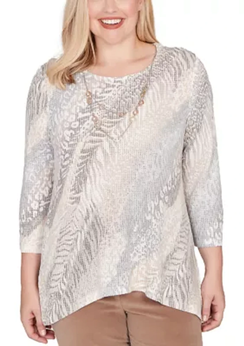 Women's Vienna Diagonal Animal Top