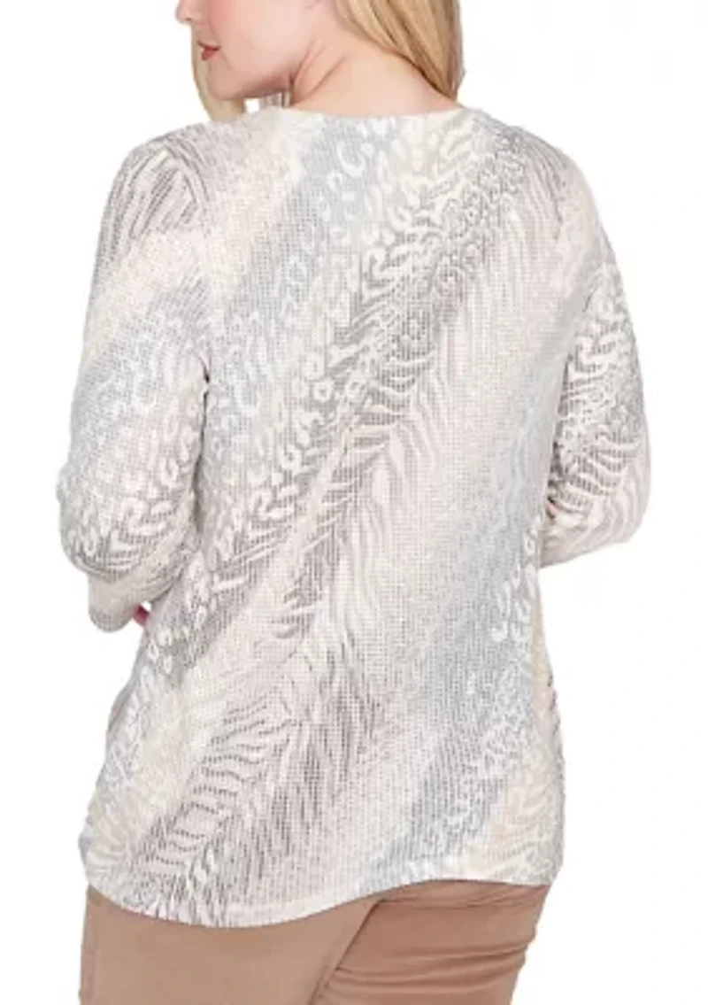 Women's Vienna Diagonal Animal Top