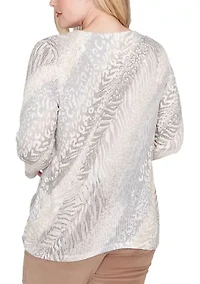 Women's Vienna Diagonal Animal Top