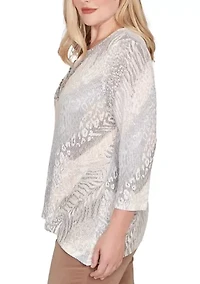 Women's Vienna Diagonal Animal Top