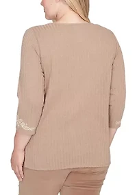 Women's Vienna Soutache Medallion Center Top