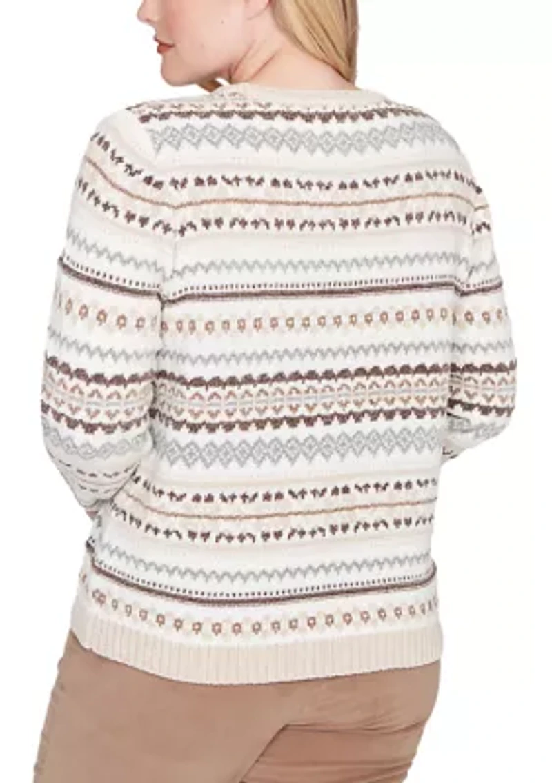 Women's Vienna Geometric Biadere Chenille Sweater