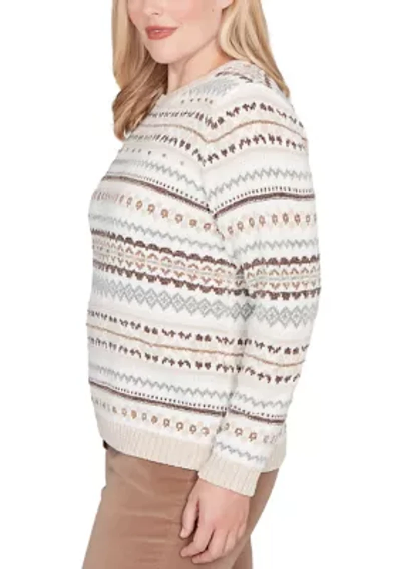 Women's Vienna Geometric Biadere Chenille Sweater