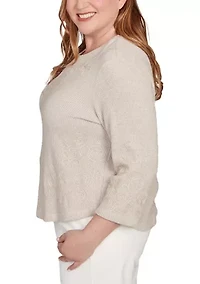 Plus Vienna Asymmetric Floral Soutache Top