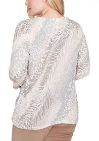 Plus Vienna Diagonal Animal Print Knit Top