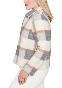 Petite Vienna Plaid Knit Boucle Jacket