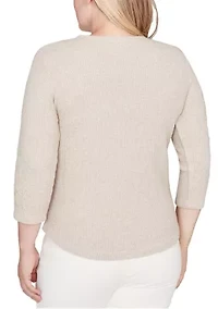 Petite Vienna Asymmetric Floral Soutache Top