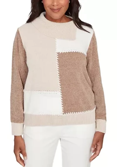 Petite Vienna Color Block Sweater