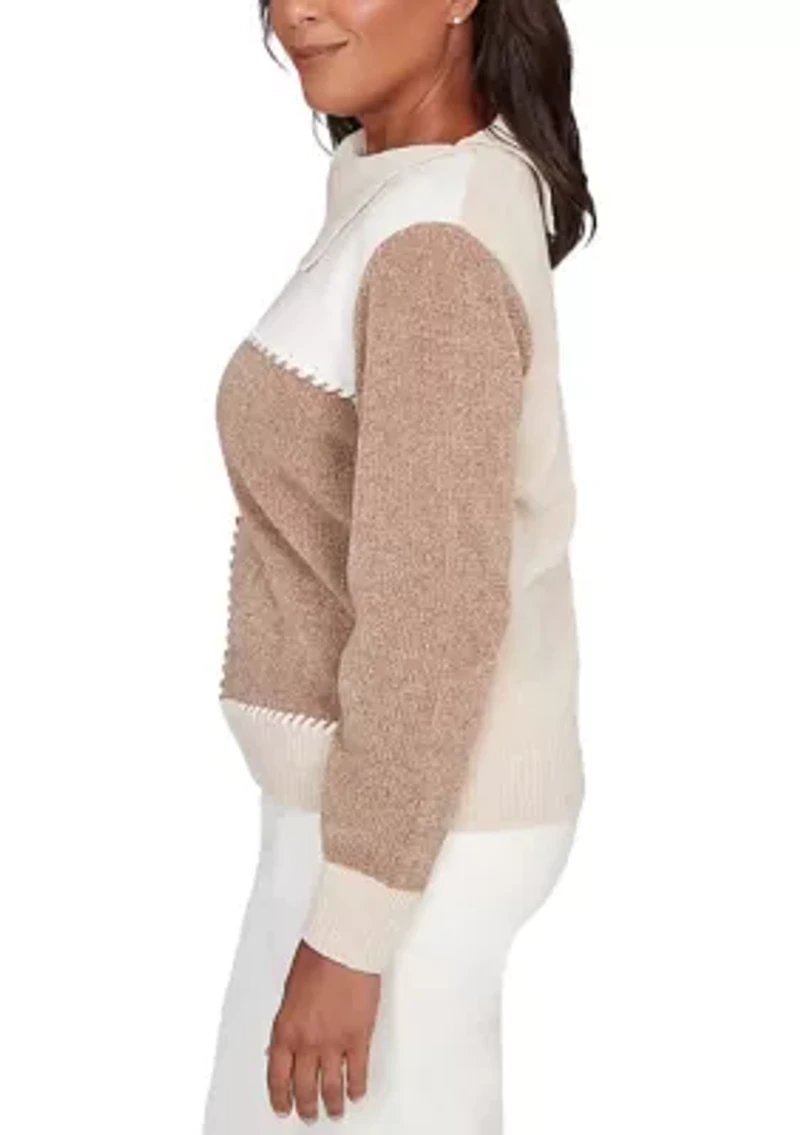 Petite Vienna Color Block Sweater