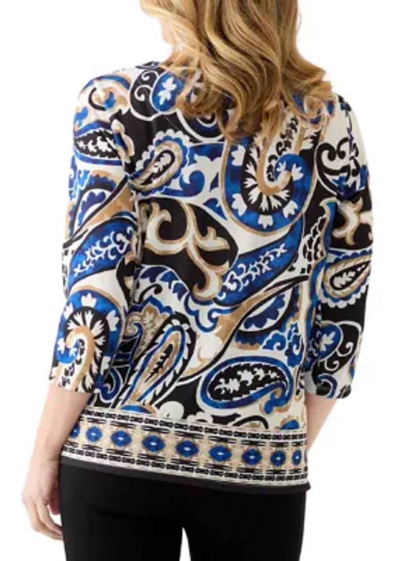 Women's Paisley Border Top