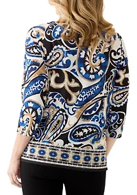 Women's Paisley Border Top