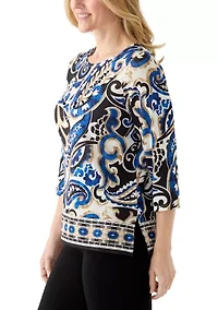 Women's Paisley Border Top