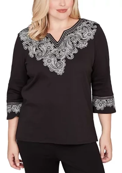 Women's Barcelona Scroll Yoke Top