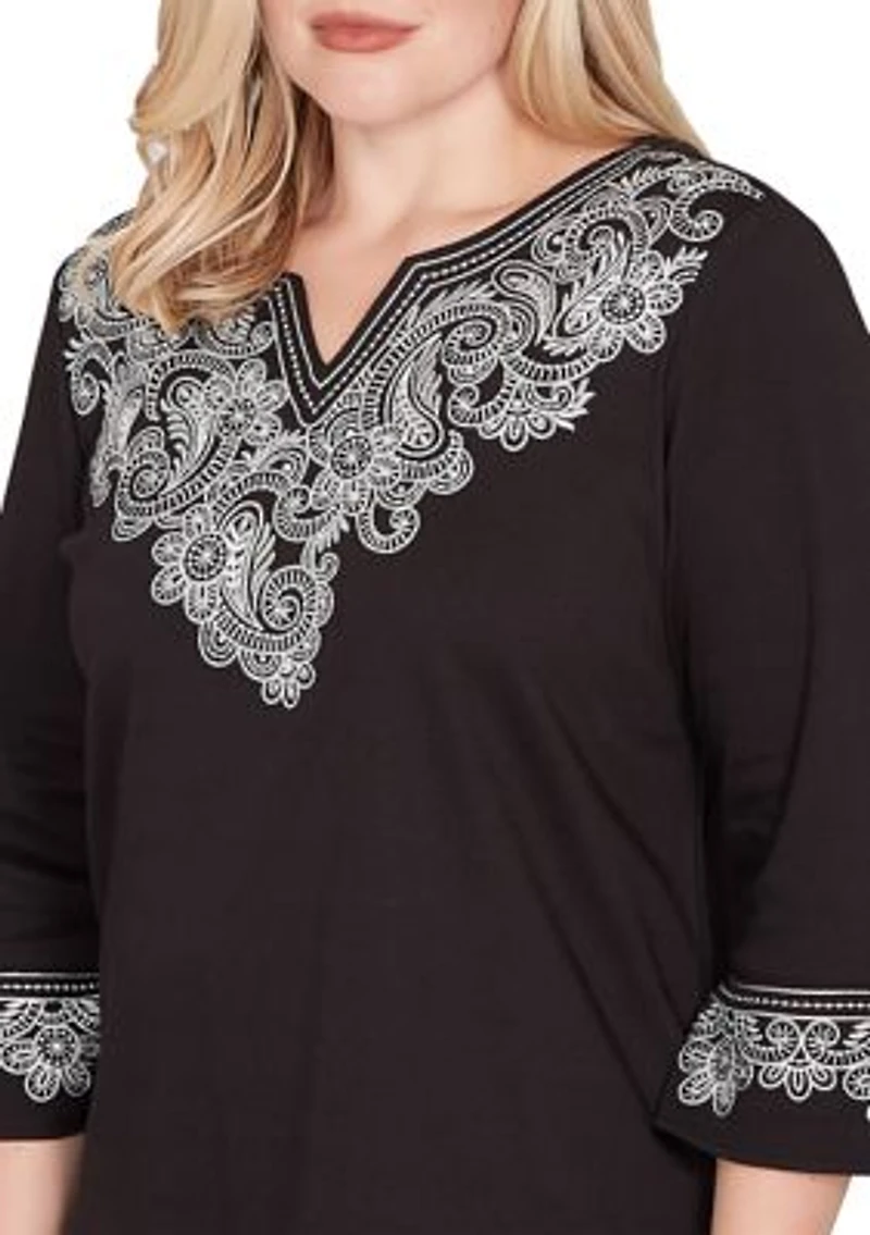 Women's Barcelona Scroll Yoke Top