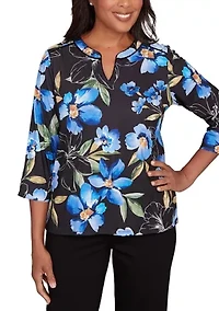 Women's Barcelona Watercolor Floral Top
