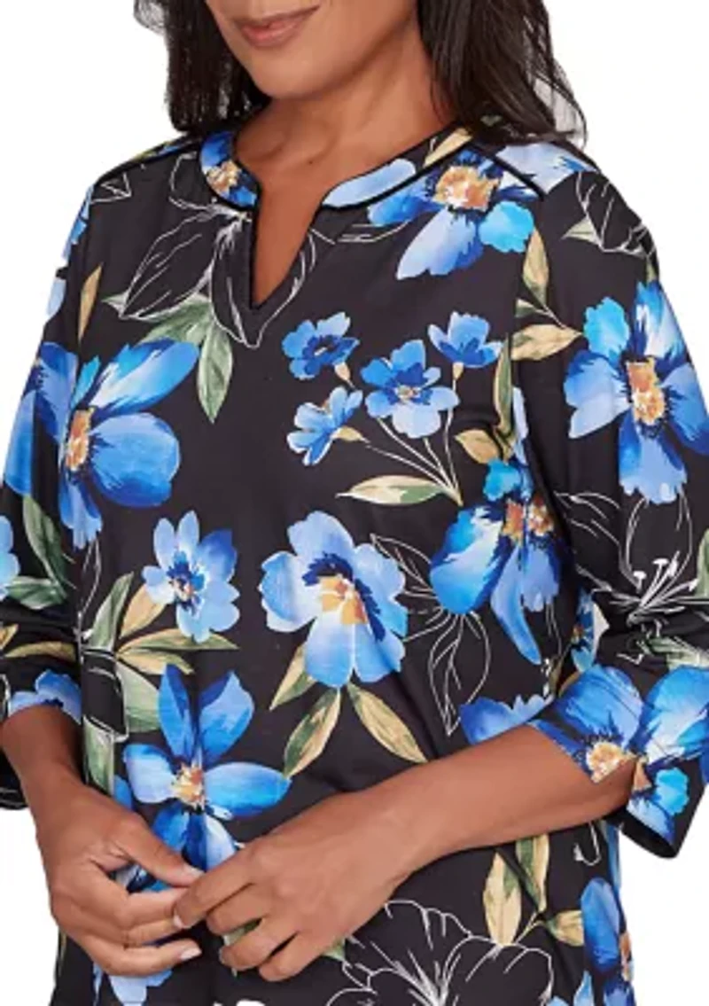 Women's Barcelona Watercolor Floral Top