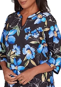 Women's Barcelona Watercolor Floral Top